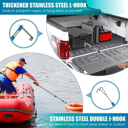 DOFIMATE Cargo Grabber Pickup Truck Bed، 6.3 FT Truck Cargo Retriever، ملحقات الشاحنات الثقيلة عمود سحب تلسكوبي مع خطافين in Saudi Arabia