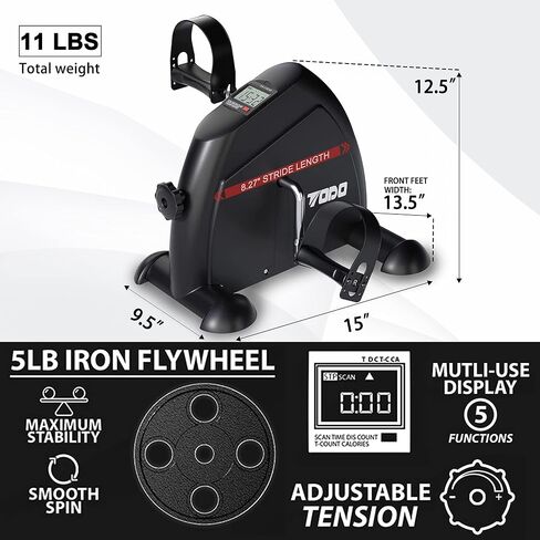 Mini Exercise Bike TODO Pedal Exerciser Foot Peddler Portable Therapy Bicycle with Digital Monitor in Kuwait