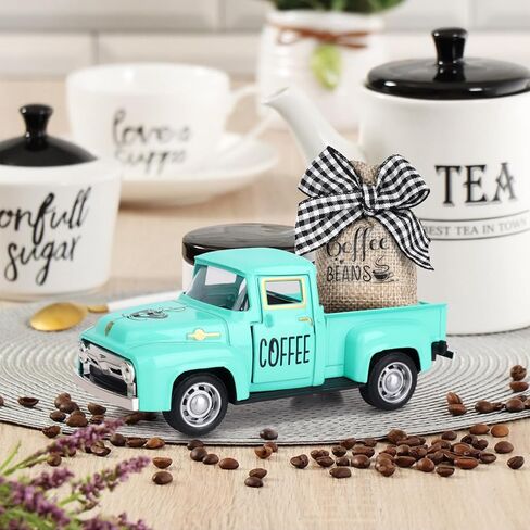 ديكورات القهوة لشاحنة القهوة المعدنية مع حبوب القهوة وكيس الخيش والتقاط عتيق لمطبخ المزرعة ومحطة القهوة وديكور المنزل وإكسسوارات بار القهوة وديكور المقهى in Saudi Arabia