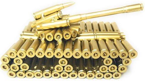 Vicien Creative Gold Bullet Shell Metal Tank-Unique New Model Bullet Shell Casing Shaped Army Tank- Great Decorative Piece Artillery Artwork Metal Model- Home Living/Study Room Decorations Gift in Saudi Arabia