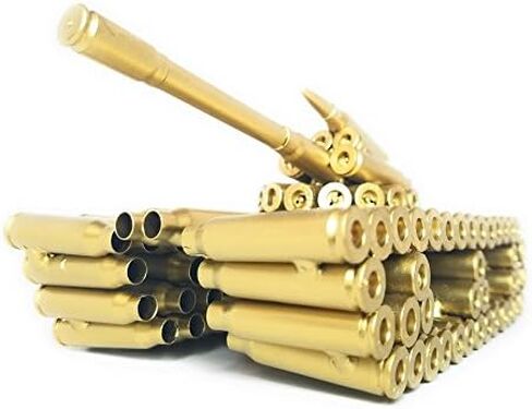 Vicien Creative Gold Bullet Shell Metal Tank-Unique New Model Bullet Shell Casing Shaped Army Tank- Great Decorative Piece Artillery Artwork Metal Model- Home Living/Study Room Decorations Gift in Saudi Arabia
