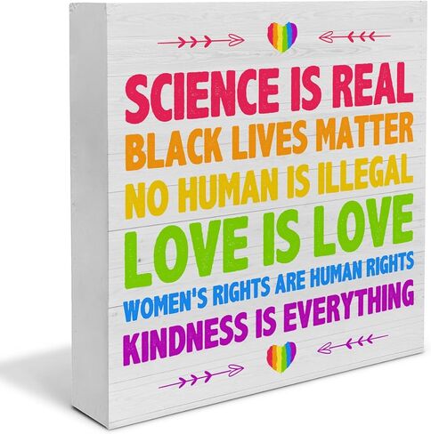 Feminism Signs Women's Rights Wooden Box Sign Colorful Feminism Quote Desk Decorative Wooden Sign Home Office Decor for Desk Table Shelf 5 x 5 Inches in Saudi Arabia