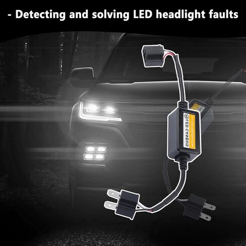 قطعتان من جهاز فك ترميز المصابيح الأمامية من كارليف، 9008/H4، مقاومات تحميل LED، سرج مضاد للوميض، ملحقات السيارة العالمية، مقاوم فلاش فائق، مقاوم وامض LED لمعظم السيارات والشاحنات وسيارات الدفع الرباعي (9008/H4) in Kuwait