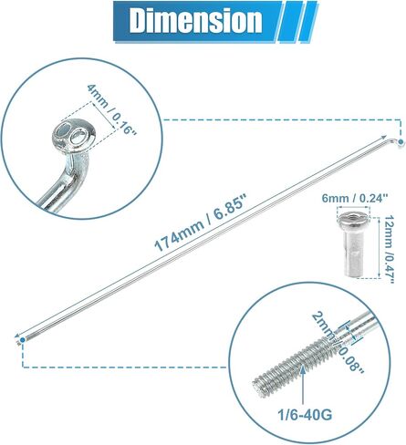 X AUTOHAUX 36pcs 14G J Bend Bicycle Steel Spokes Cycle Spokes with Brass Nipples Steel Spokes in Kuwait
