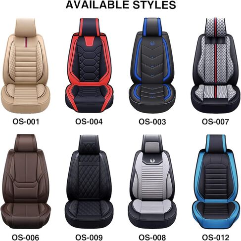 أغطية مقاعد السيارة من OASIS AUTO وسادة جلدية صناعية ممتازة مقاومة للماء وإكسسوارات عالمية تناسب سيارات الدفع الرباعي والشاحنات سيدان والسيارات والسيارات الداخلية وزوج أمامي (OS-001 Tan) in Saudi Arabia