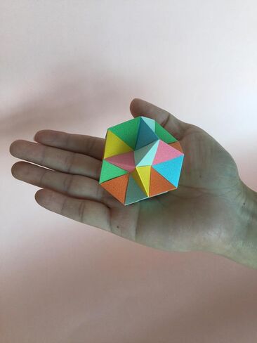 weaving polyhedron Polyhedra Geometric Solids 3D Paper Model DIY Model No.3: Excavated Dodecahedron Origami Puzzle Geometric Patterns Paper Craft, Includes one Set of Materials as a Bonus in Saudi Arabia