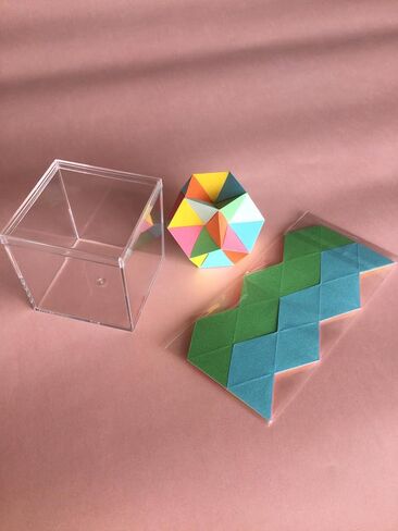 weaving polyhedron Polyhedra Geometric Solids 3D Paper Model DIY Model No.3: Excavated Dodecahedron Origami Puzzle Geometric Patterns Paper Craft, Includes one Set of Materials as a Bonus in Saudi Arabia