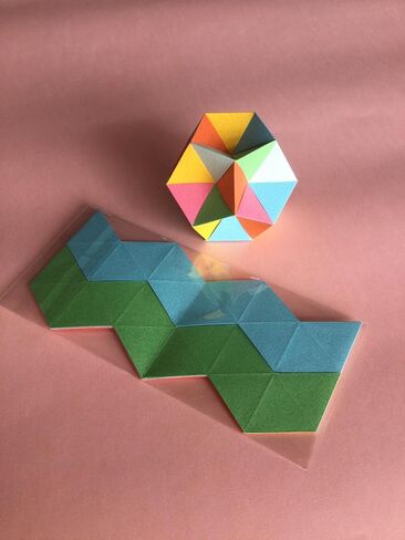 weaving polyhedron Polyhedra Geometric Solids 3D Paper Model DIY Model No.3: Excavated Dodecahedron Origami Puzzle Geometric Patterns Paper Craft, Includes one Set of Materials as a Bonus in Saudi Arabia