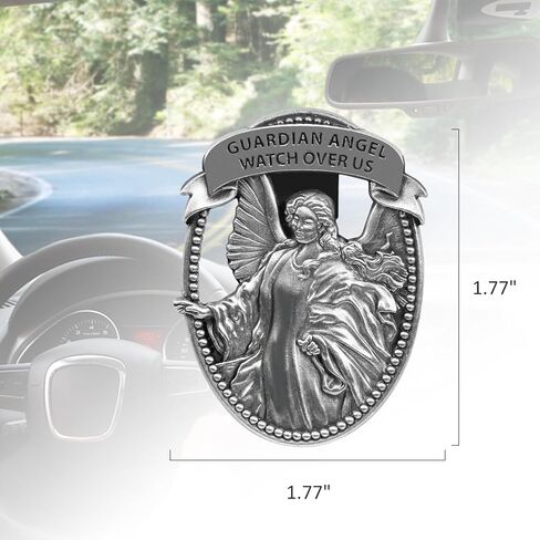 Guardian Angel Car Visor Clip, St. Christopher Medal for Car, Car Accessories Safety Gifts for New Driver Teens Boys Parent Family Friends, New Car Gifts in Kuwait