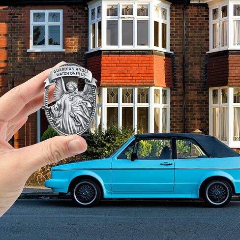 Guardian Angel Car Visor Clip, St. Christopher Medal for Car, Car Accessories Safety Gifts for New Driver Teens Boys Parent Family Friends, New Car Gifts in Kuwait