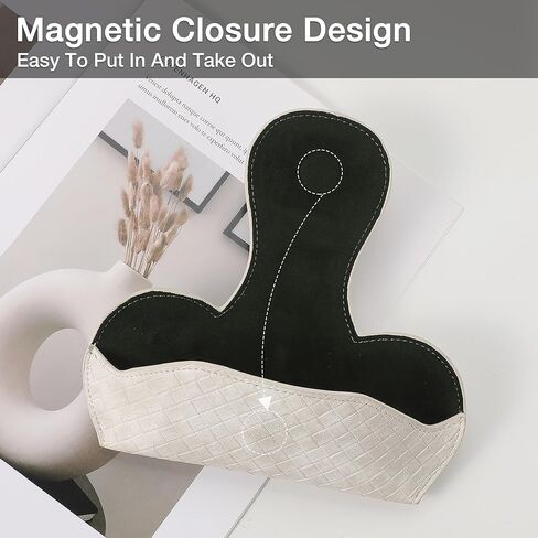 KINIVA Sunglasses Holder for Car Visor Leather Glasses Case with Clips for Car Visor Automotive Interior Visor Accessories Apply to All Car Models (10 Beige) in Kuwait