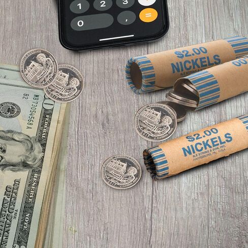 لفات تغليف العملات المعدنية من بازيك - النيكل، صنع في الولايات المتحدة الأمريكية، أغلفة متينة مسبقة التشكيل وأنابيب عملات ورقية (36/عبوة)، 50 عبوة in Saudi Arabia
