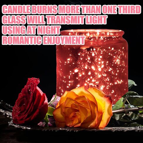 شمعة ديتري للعلاج العطري للمنزل معطرة بنسبة 8% من الزيوت العطرية، حرق لمدة 48 ساعة، هدايا شموع لتخفيف التوتر للنساء - مثالية لعيد الميلاد، وعيد الحب، وعيد الشكر، وعيد الأم - بنكهة الورد in Kuwait