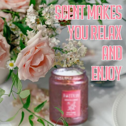 شمعة ديتري للعلاج العطري للمنزل معطرة بنسبة 8% من الزيوت العطرية، حرق لمدة 48 ساعة، هدايا شموع لتخفيف التوتر للنساء - مثالية لعيد الميلاد، وعيد الحب، وعيد الشكر، وعيد الأم - بنكهة الورد in Kuwait