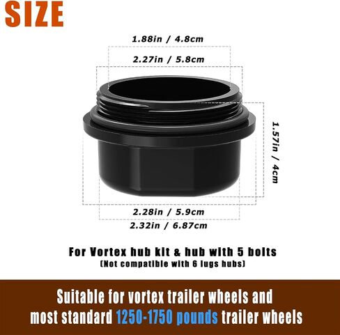 K71-G01-73 (81143) Trailer Hub Dust Cap Replacement for Dexter Vortex Replacement Caps Fit Boat, Trailer & Other Hub Kits (2 Pack, w/O-Ring) in Saudi Arabia