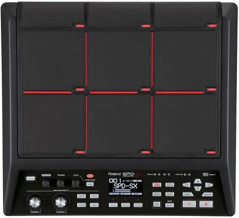 لوحة أخذ عينات الإيقاع من Roland SPD-SX مع ذاكرة داخلية سعة 4 جيجابايت، متوسطة سوداء ولوحة طبلة Roland PDS-20 تدعم أدوات الإيقاع (PDS-20)، كروم in Saudi Arabia