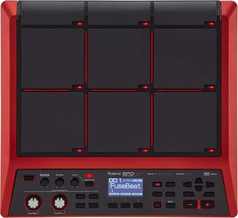 لوحة أخذ عينات الإيقاع من Roland SPD-SX مع ذاكرة داخلية سعة 4 جيجابايت، متوسطة سوداء ولوحة طبلة Roland PDS-20 تدعم أدوات الإيقاع (PDS-20)، كروم in Saudi Arabia