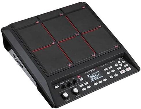 لوحة أخذ عينات الإيقاع من Roland SPD-SX مع ذاكرة داخلية سعة 4 جيجابايت، متوسطة سوداء ولوحة طبلة Roland PDS-20 تدعم أدوات الإيقاع (PDS-20)، كروم in Saudi Arabia
