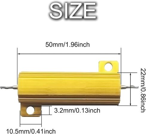 DKARDU 50W 6Ohm LED Load Resistor، 4 قطع مقاومات لأضواء إشارة الانعطاف LED / أضواء لوحة الترخيص LED / DRL (إصلاح فلاش مفرط / إلغاء التحذير) مع 10 قطع مشبك سلك سريع in Saudi Arabia