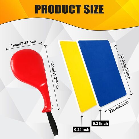4pcs Taekwondo Boards Set, 2 Rebreakable Punching Boards & 2 Kick Pad Striking Pad Karate Breaking Boards Martial Arts for Adults Kids (Blue, Yellow, Red) in Saudi Arabia