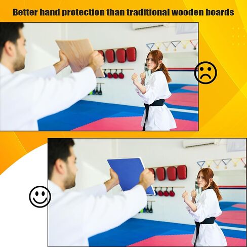 4pcs Taekwondo Boards Set, 2 Rebreakable Punching Boards & 2 Kick Pad Striking Pad Karate Breaking Boards Martial Arts for Adults Kids (Blue, Yellow, Red) in Saudi Arabia