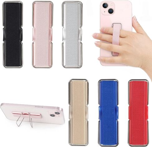 حزام الهاتف، CISID 4 قطع حامل أصابع الهاتف الخلفي لمقبض الهاتف مع حامل مناسب لهاتف iPhone Samsung ومعظم الهواتف الذكية (أسود أسود فضي وردي ذهبي 4 قطع) in Kuwait