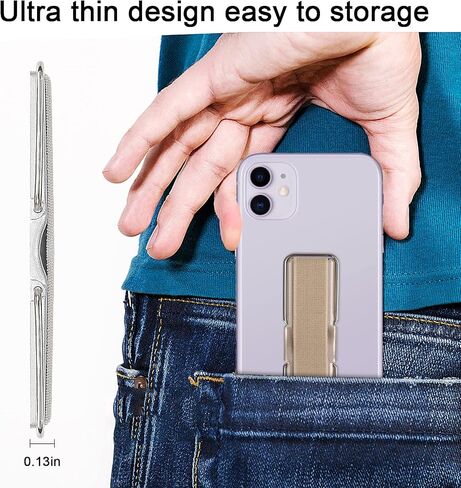 حزام الهاتف، CISID 4 قطع حامل أصابع الهاتف الخلفي لمقبض الهاتف مع حامل مناسب لهاتف iPhone Samsung ومعظم الهواتف الذكية (أسود أسود فضي وردي ذهبي 4 قطع) in Kuwait