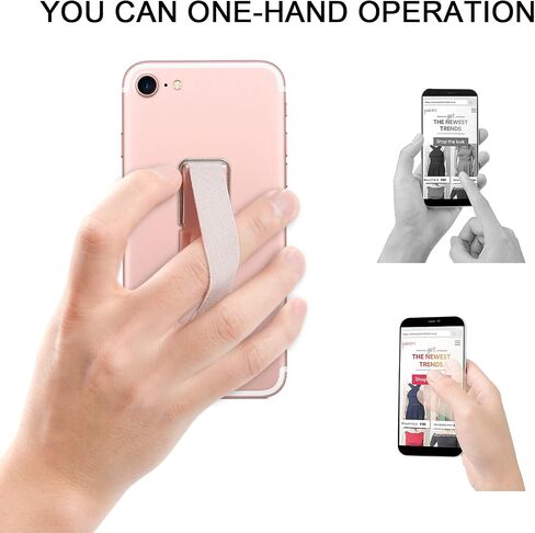 حزام الهاتف، CISID 4 قطع حامل أصابع الهاتف الخلفي لمقبض الهاتف مع حامل مناسب لهاتف iPhone Samsung ومعظم الهواتف الذكية (أسود أسود فضي وردي ذهبي 4 قطع) in Kuwait