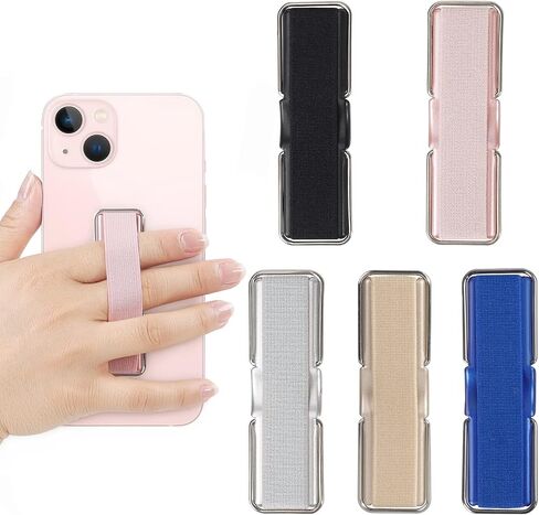 حزام الهاتف، CISID 4 قطع حامل أصابع الهاتف الخلفي لمقبض الهاتف مع حامل مناسب لهاتف iPhone Samsung ومعظم الهواتف الذكية (أسود أسود فضي وردي ذهبي 4 قطع) in Kuwait