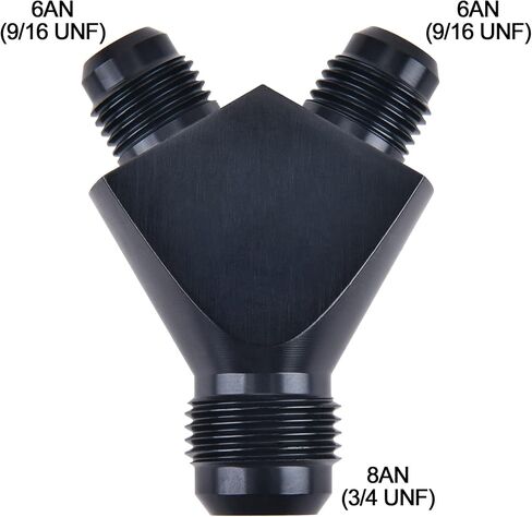 EVIL ENERGY 6AN Y Block Flare Fitting Adapter Union Splitter Black in Kuwait