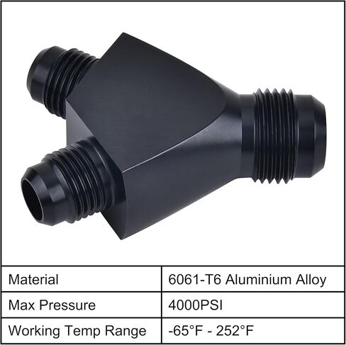 EVIL ENERGY 6AN Y Block Flare Fitting Adapter Union Splitter Black in Kuwait