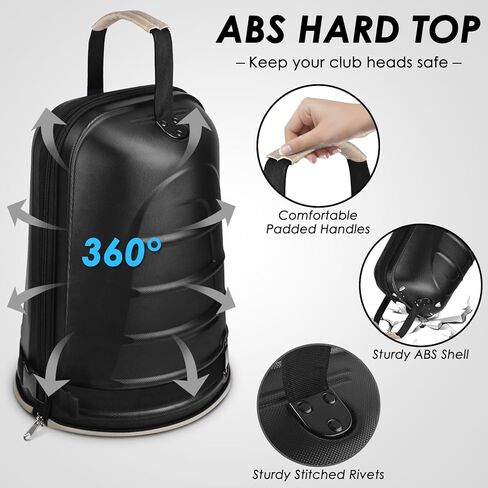 BROTOU Golf Travel Bags for Airlines with Tank Wheels and ABS Hard Shell Top Golf Club Travel Case Waterproof Oxford Fabric Protect Golf Clubs Large Capacity and Easy to Maneuver in Kuwait