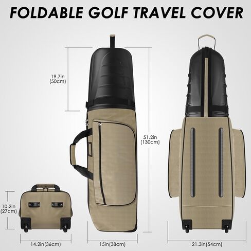 BROTOU Golf Travel Bags for Airlines with Tank Wheels and ABS Hard Shell Top Golf Club Travel Case Waterproof Oxford Fabric Protect Golf Clubs Large Capacity and Easy to Maneuver in Kuwait