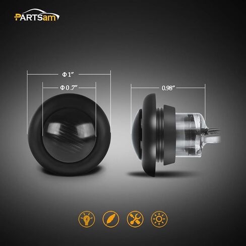 Partsam 5x 3/4 بوصة عدسة دخان صغيرة كهرمان LED للتخليص الجانبي ماركر ضوء Trun إشارة شاحنة مقطورة RV Camper Pickup Car Grille Lights Flush Mount مقاوم للماء 12 فولت in Saudi Arabia