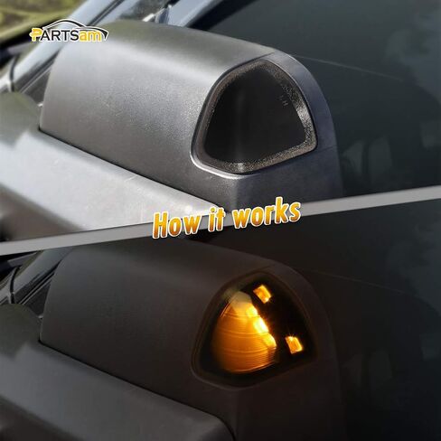 Partsam LED Side Mirror Turn Signal Light Left and Right Lamps Tow Light Clear Cover Lens Compatible with Ram 1500 2500 3500 4500 5500 2010 to 2018 68302828AA 68302829AA in Saudi Arabia