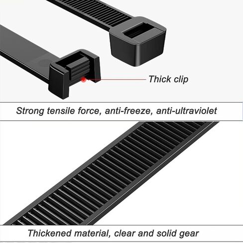 Long zip ties 24 inch heavy duty zip ties for outdoor use 50 pcs strong extra thick wire ties black cable ties uv resistant big industrial plastic tie wraps in Kuwait