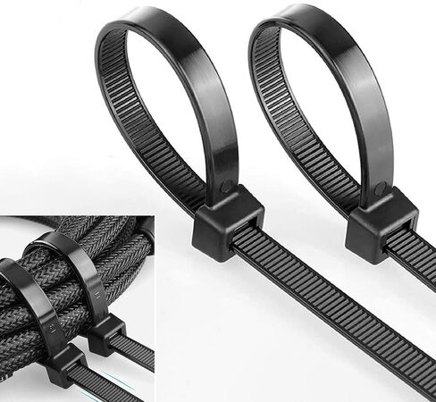 Zip Ties 16 Inch 100 per pack with 70 Pounds Tensile Strength Heavy duty cable ties White Self-Locking Nylon Wire Ties in Kuwait