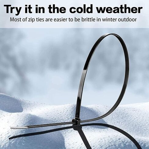 Zip Ties 16 Inch 100 per pack with 70 Pounds Tensile Strength Heavy duty cable ties White Self-Locking Nylon Wire Ties in Kuwait