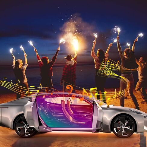 Car LED Lights,Interior Strip Lights with App Remote Button Control,USB RGB Inside Car Ambient Lighting Fiber Optics with Music Mode,DC 12V in Kuwait