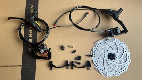 مجموعة فرامل قرصية هيدروليكية للدراجة الكهربائية من JFOYH مع دوارات مقاس 180 مم، ومستشعر انقطاع التيار الكهربائي مع موصل مقاوم للماء ذكر ثنائي الدبوس، وزيت معدني تم نزفه مسبقًا ومحولات متضمنة in Kuwait