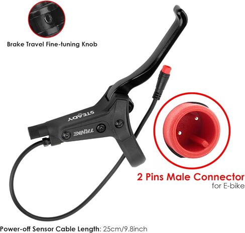 مجموعة فرامل قرصية هيدروليكية للدراجة الكهربائية من JFOYH مع دوارات مقاس 180 مم، ومستشعر انقطاع التيار الكهربائي مع موصل مقاوم للماء ذكر ثنائي الدبوس، وزيت معدني تم نزفه مسبقًا ومحولات متضمنة in Kuwait