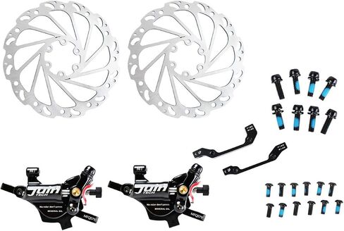 Juin Tech M1 Cable Actuated Hydraulic Bicycle Bike Disc Brake Caliper Set Extra Powerful Hybrid Brake for Road/Mountain/Cyclocross/Gravel/E-Bike/Folding Bike etc. use in Kuwait