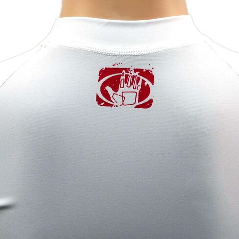 قميص Body Glove Juniors قصير الذراع من الليكرا للحماية من الطفح الجلدي (أبيض/أحمر، 6) in Kuwait