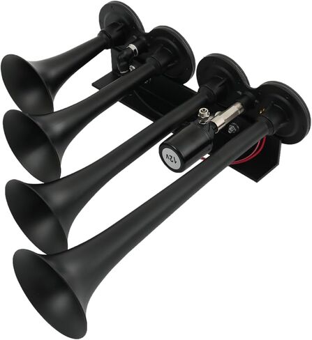 150DB 4 Trumpet Train Horns kit Super Loud Air Horn with 150 PSI 12V Air Compressor Air Horn Compressor Tank For Any Vehicle Trucks Car Jeep Or SUV in Kuwait