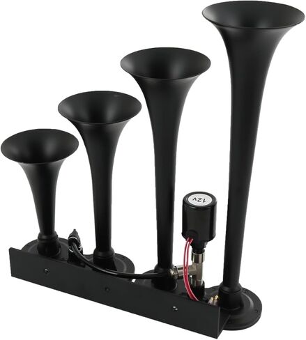 150DB 4 Trumpet Train Horns kit Super Loud Air Horn with 150 PSI 12V Air Compressor Air Horn Compressor Tank For Any Vehicle Trucks Car Jeep Or SUV in Kuwait