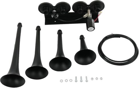 150DB 4 Trumpet Train Horns kit Super Loud Air Horn with 150 PSI 12V Air Compressor Air Horn Compressor Tank For Any Vehicle Trucks Car Jeep Or SUV in Kuwait