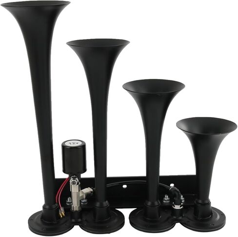 150DB 4 Trumpet Train Horns kit Super Loud Air Horn with 150 PSI 12V Air Compressor Air Horn Compressor Tank For Any Vehicle Trucks Car Jeep Or SUV in Kuwait