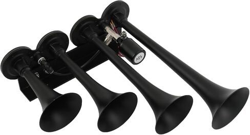 150DB 4 Trumpet Train Horns kit Super Loud Air Horn with 150 PSI 12V Air Compressor Air Horn Compressor Tank For Any Vehicle Trucks Car Jeep Or SUV in Kuwait