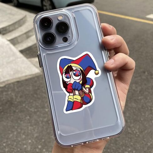 56 قطعة من ملصقات السيرك الرقمية المذهلة حزمة ملصقات كرتونية مقاومة للماء لأجهزة الكمبيوتر المحمول وزجاجة مياه على الجليد والأمتعة وقوارير مائية السيرك الرقمي المذهل للمراهقين والبالغين والأطفال in Kuwait