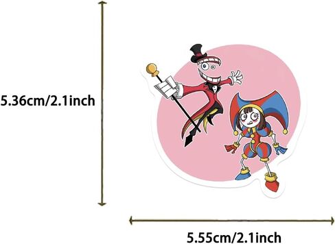 56 قطعة من ملصقات السيرك الرقمية المذهلة حزمة ملصقات كرتونية مقاومة للماء لأجهزة الكمبيوتر المحمول وزجاجة مياه على الجليد والأمتعة وقوارير مائية السيرك الرقمي المذهل للمراهقين والبالغين والأطفال in Kuwait